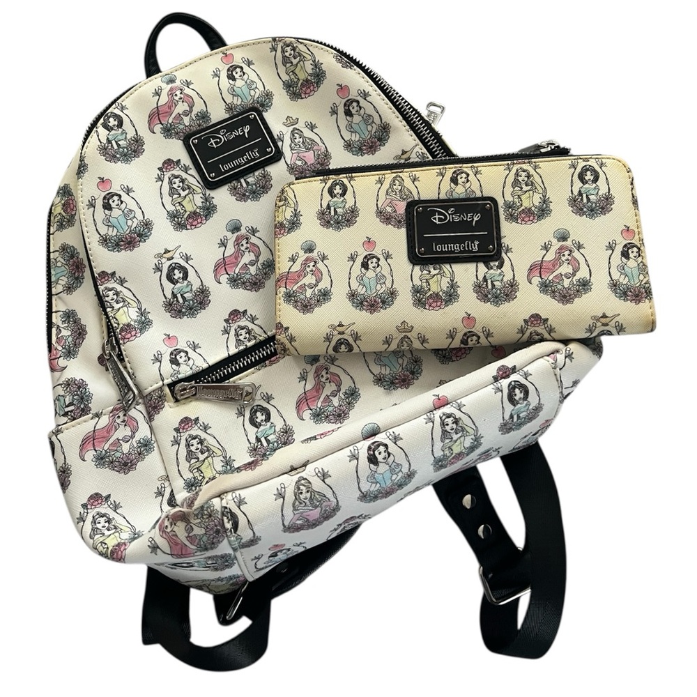 Disney Loungefly Princess Portraits Backpack & Wallet